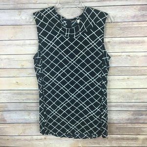 NWT Banana Republic Women's Tank Top Size 10 Black White Sleeveless